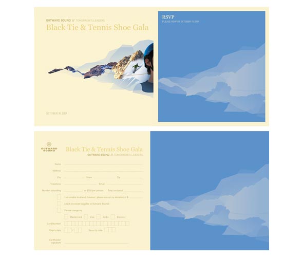 Outward Bound gala dinner invitation pages